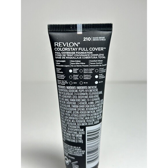 Revlon Colorstay Full Cover Foundation, Matte 210 Sand Beige - 24 Hour Coverage - Picture 4 of 6